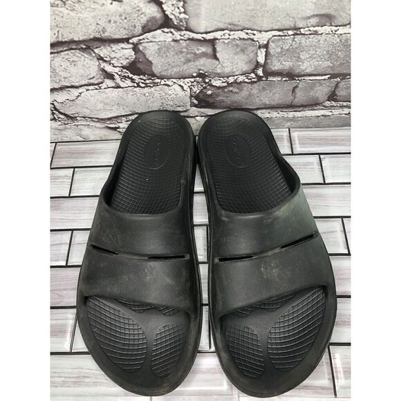 Oofos Ooahh Black Recovery Rubber Sport Slides Sandals Men’s Size 11M US/44EU main image 6